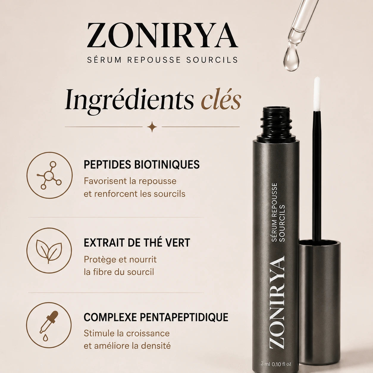 Sérum de croissance pour sourcils Zonirya™